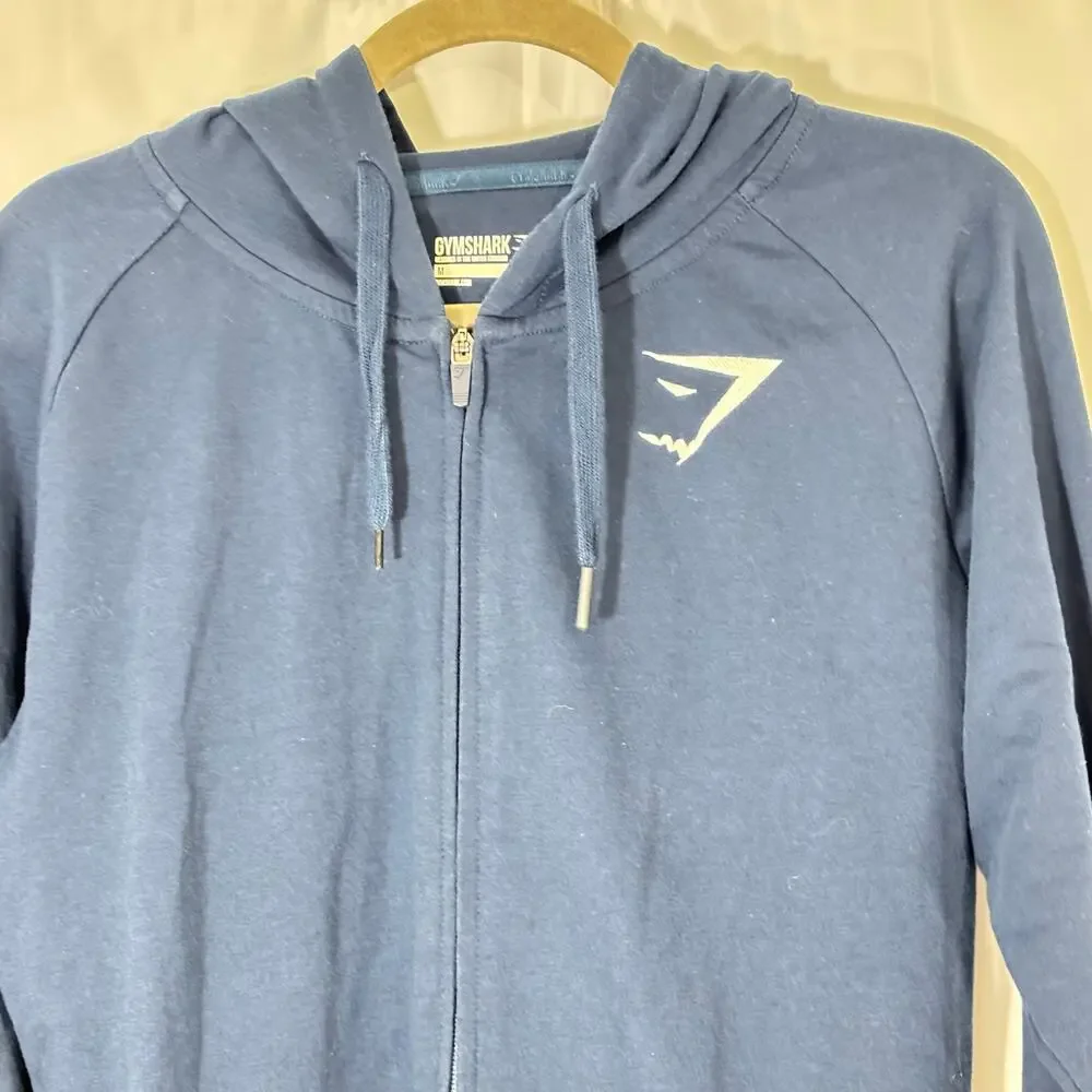Gymshark Training Zip Hoodie Navy Medium Women Athletic Full Zip Sweatshirt - Picture 4 of 5